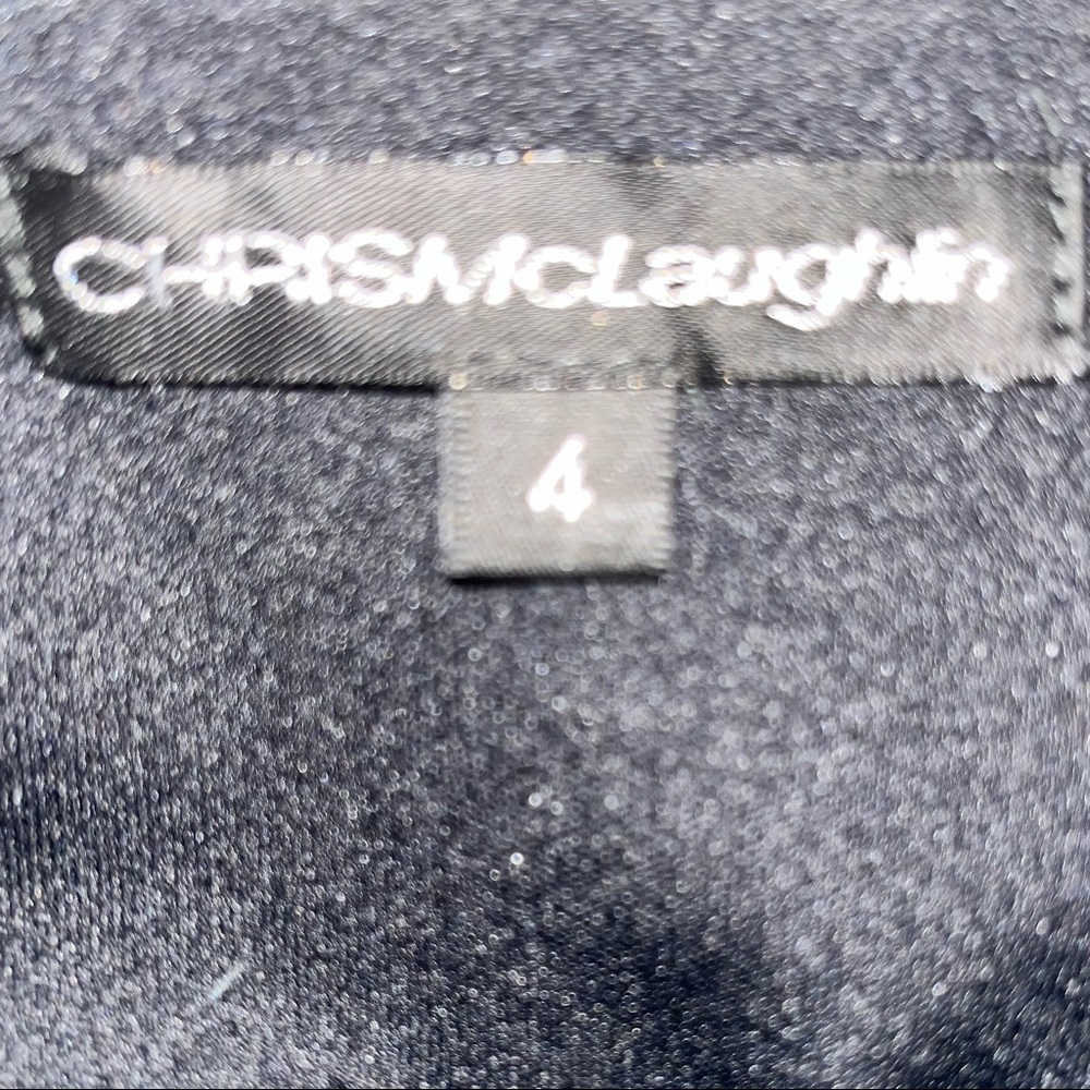Chris McLaughlin Black & Blue Size 4 Dress - Picture 14 of 14